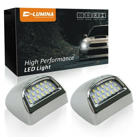D-Lumina LED License Plate Light Tag Lamp Assembly for 1999-2013 Chevy Silverado GMC Sierra 1500 2500 3500 HD Suburban
