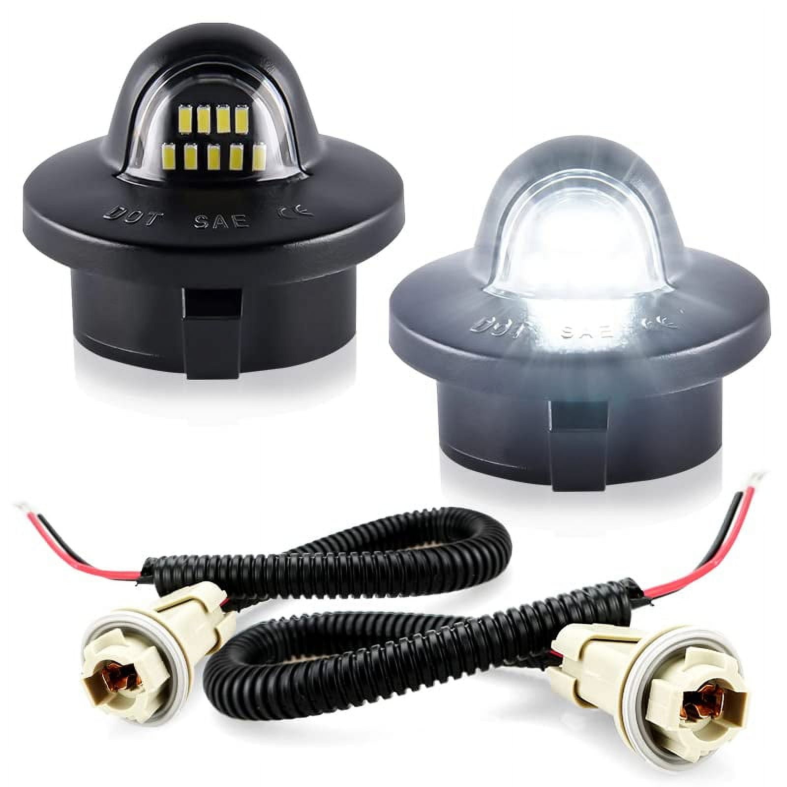 License Plate Light Housing With Clips For Chevy GMC Silverado Sierra Tahoe Yukon 1988-2000 - Pack Of 2