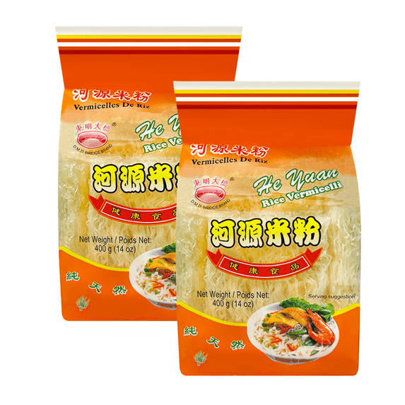 D.M.D BRIDGE BRAND He Yuan Rice Vermicelli Noodles 400g (14oz) PACK 2
