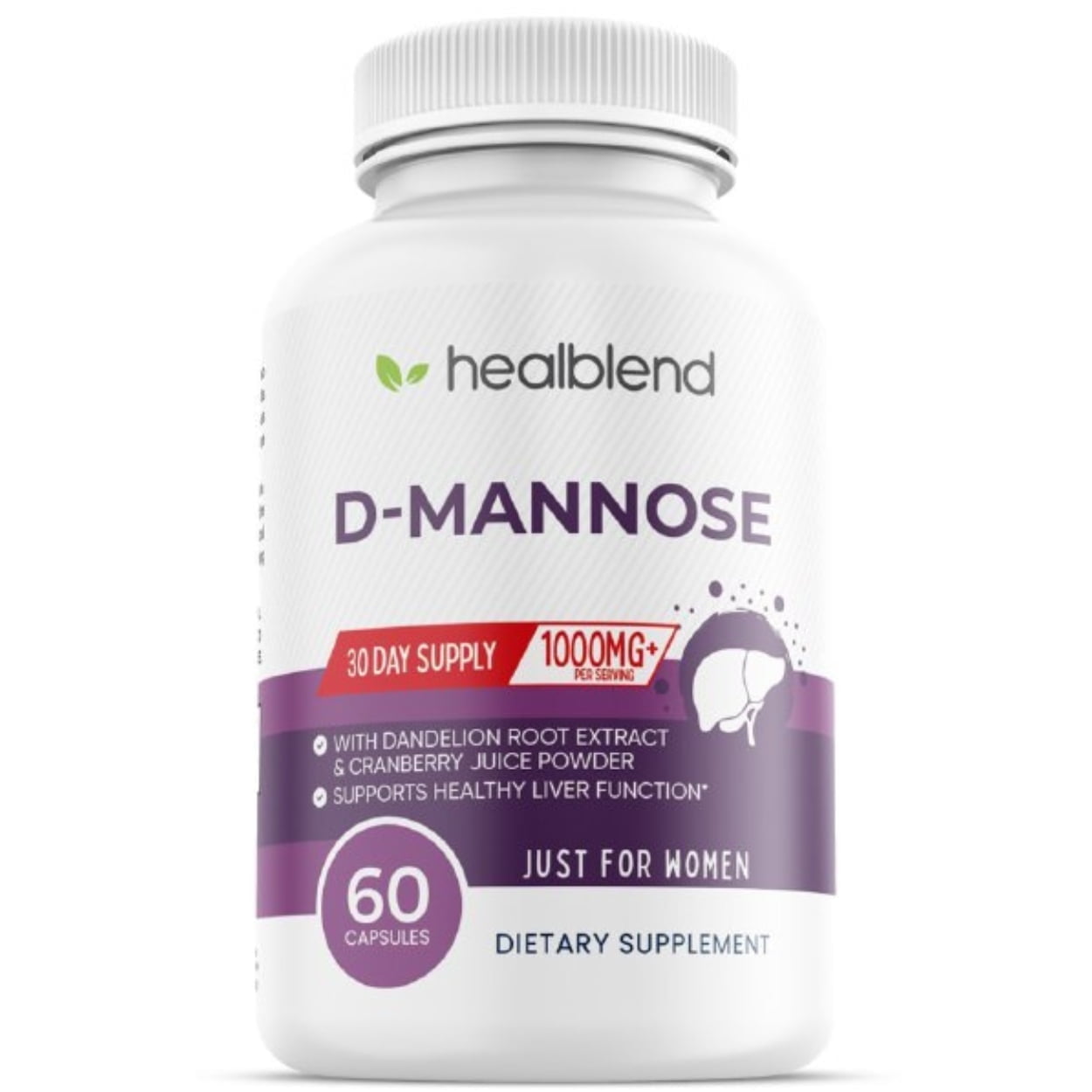 D-Mannose 1000mg Capsules with Cranberry for Urinary Tract Health