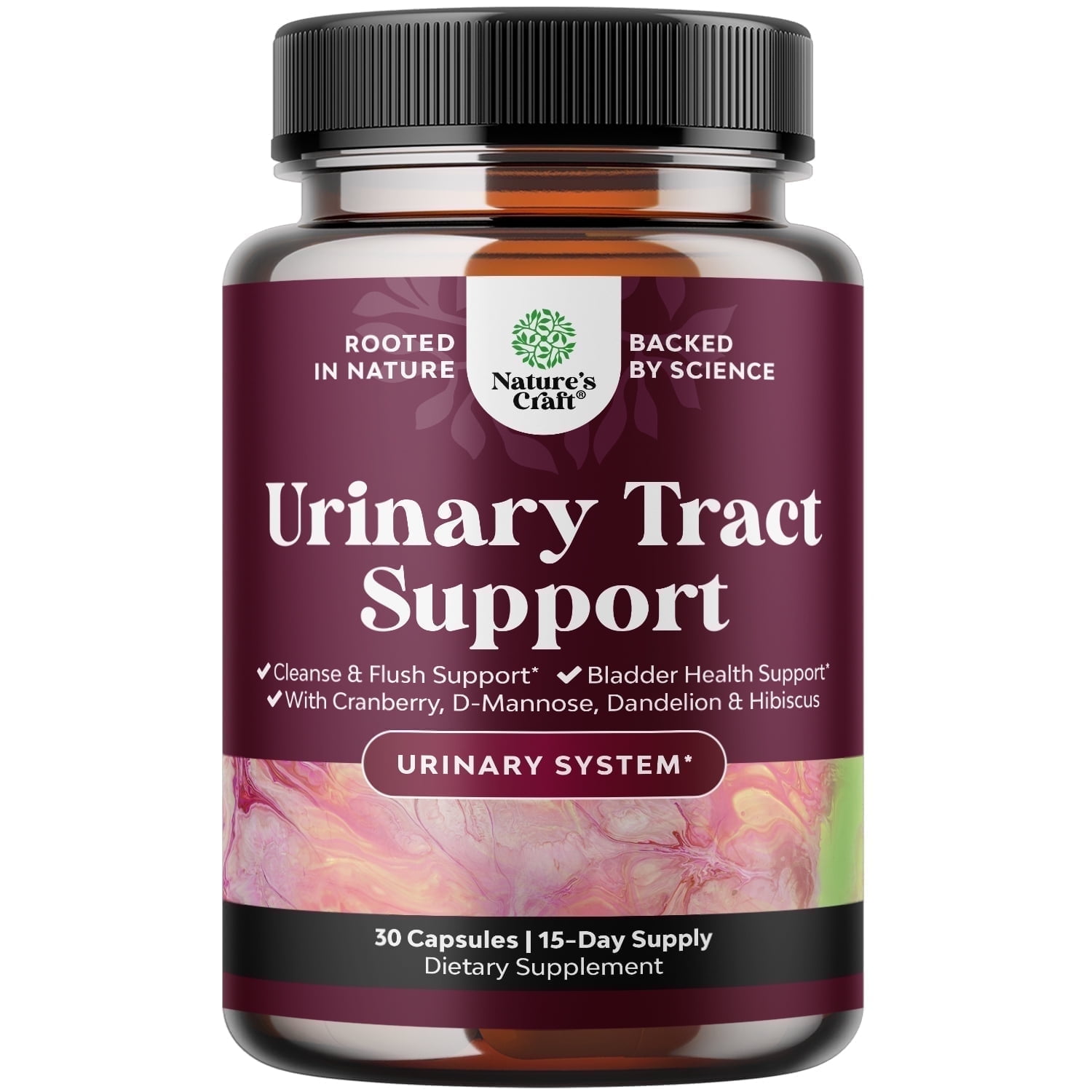 D Mannose Capsules for Urinary Tract Health - High Potency D-Mannose with Cranberry Juice Powder & Dandelion for Urinary Tract Health for Women with Fast Acting Super Concentrated Cranberry Extract