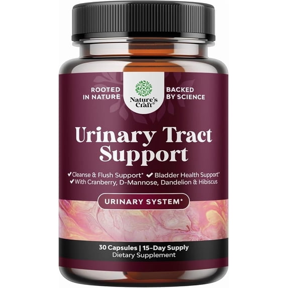 Natures Craft D-Mannose and Cranberry Supplement for Urinary Tract Health for Women, 30 Capsules