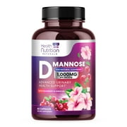 D-Mannose with Cranberry, Hibiscus & Dandelion 1350mg Advanced Formula – Urinary Tract Support Supplement for Women & Men – Flush & Cleanse Impurities – Non-GMO, Vegan for Women & Men – 60 Capsules
