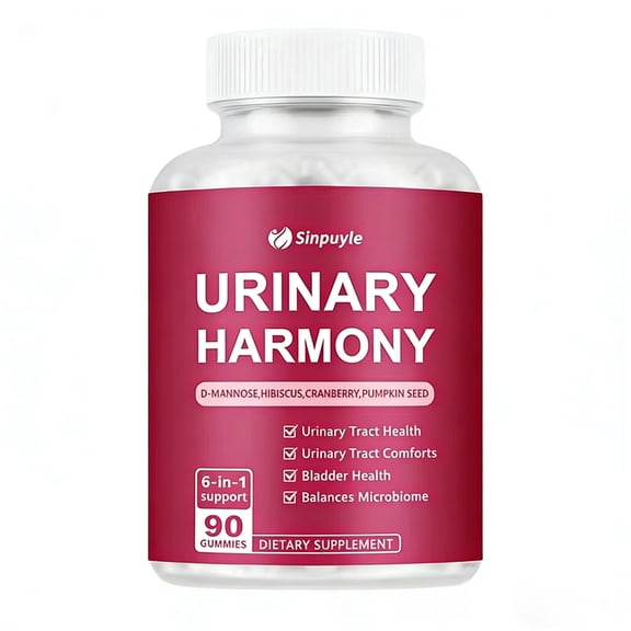 D-Mannose Cranberry Urinary Tract Gummies - 6-in-1 Bladder Health Supplement with Hibiscus & Pumpkin Seed - 90 Urinary Harmony Gummies