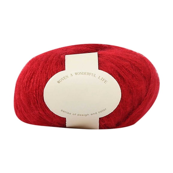 D Mohair Hand Crocheted Baby Yarn Fine Wool Scarf Hat Sweater Knitting Crochet Diy Soft Warm Material For Craft Projects Color 30 Second Red