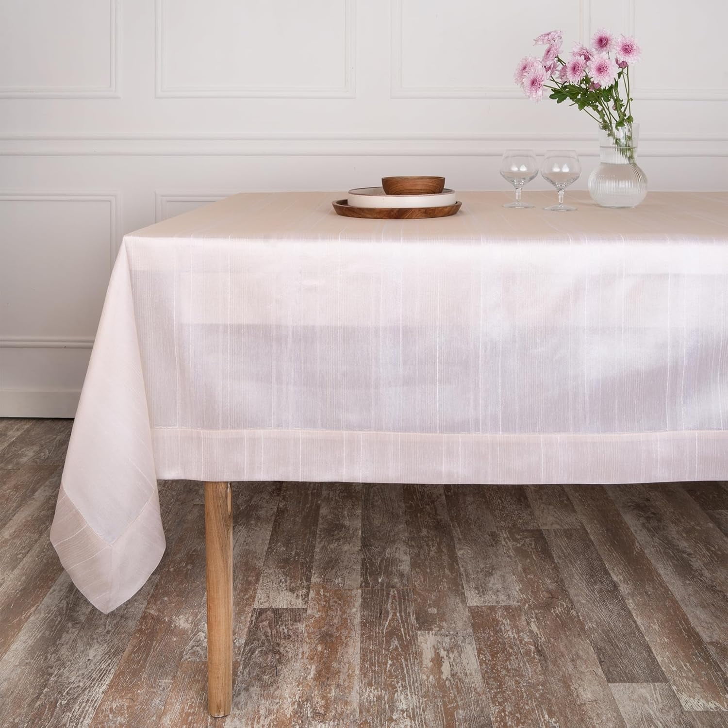 D'Moksha Homes Gold Tablecloth 60 x 120 Inch Vegan Silk, Cruelty Free