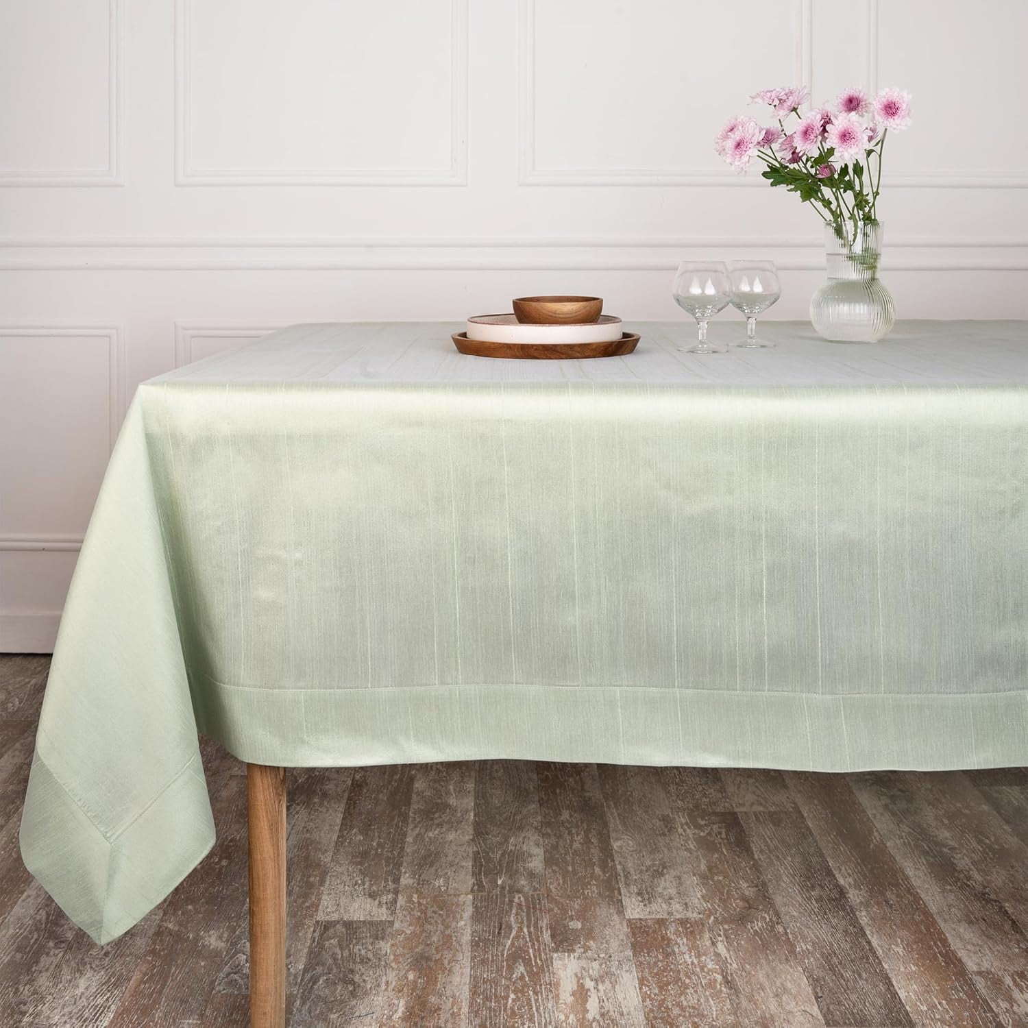 D'Moksha Homes Gold Tablecloth 60 x 120 Inch Vegan Silk, Cruelty Free