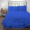 thumbnail image 1 of D.N.G. BEDDINGS 1 Piece 100% Egyptian Cotton Circle Ruffle Comforter, 550 GSM Filled Microfiber - King/Cal-King Size, Royal Blue Color - 800 Thread Count, 1 of 5