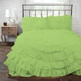 thumbnail image 1 of D.N.G. BEDDINGS 1 Piece 100% Egyptian Cotton Circle Ruffle Comforter, 550 GSM Filled Microfiber - Super King Size, Sage Color - 800 Thread Count, 1 of 5