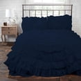 thumbnail image 1 of D.N.G. BEDDINGS 1 Piece 100% Egyptian Cotton Circle Ruffle Comforter, 550 GSM Filled Microfiber - Twin/TwinXL Size, Navy Color - 800 Thread Count, 1 of 5