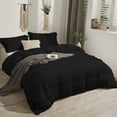 thumbnail image 1 of D.N.G. BEDDINGS 1 Piece Boho Chic Pom Pom Comforter, All Season Down Alternative Bedding Comforter - (Super King Size, Black) 800 Thread Count, Egyptian Cotton., 1 of 6