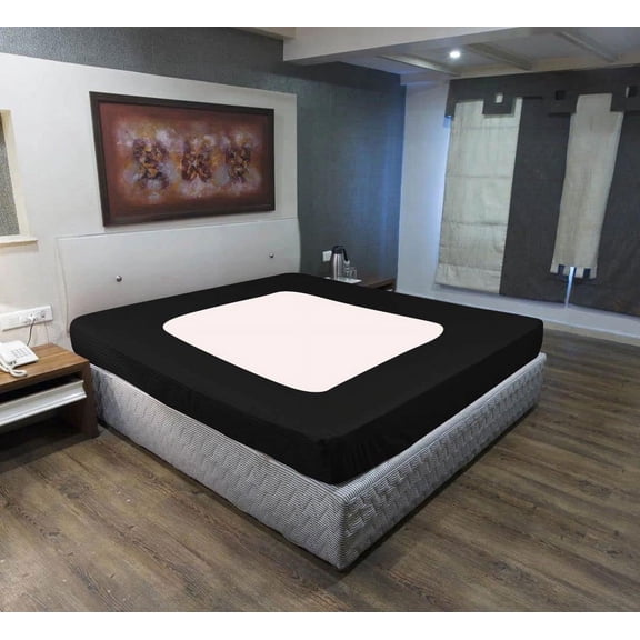 D.N.G. BEDDINGS 1 Piece Box Spring Cover - 100% Egyptian Cotton, 800 TC, Wrap Around 4 Sides Bed Skirt for Hotel & Home, Fits Box Springs up to 10 Inch - Cal King, Stripe Black Color