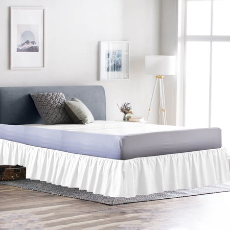 D.N.G. BEDDINGS 1 Piece Dust Ruffle Bed Skirt, 6 Inch Deep Pocket, 800 Thread Cotton 100% Egyptian Cotton, Twin Size (39" x 75") Inch, Solid White