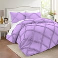 thumbnail image 1 of D.N.G. BEDDINGS 1 Piece Luxurious Diamond Ruffle Comforter Super Soft, All Season Pintuck 800 Thread Count, 100% Egyptian Cotton, Full/Queen Size Lilac Color, 1 of 9