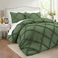 thumbnail image 1 of D.N.G. BEDDINGS 1 Piece Luxurious Diamond Ruffle Comforter Super Soft, All Season Pintuck 800 Thread Count, 100% Egyptian Cotton, Twin/Twin XL Size Moss Color, 1 of 9