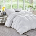 thumbnail image 1 of D.N.G. BEDDINGS 1 Piece Luxury Pinch Pleated Comforter Premium 800 Thread Count 100% Egyptian Cotton Oversized Super King Size Solid White Color, 1 of 3