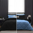 thumbnail image 1 of D.N.G. BEDDINGS 1 Piece Luxury Reversible Diamond Pattern Comforter Premium Super Soft, All Season 800 TC, 100% Egyptian Cotton Full/Queen Size Medium Blue/Black Solid Color, 1 of 7
