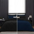 thumbnail image 1 of D.N.G. BEDDINGS 1 Piece Luxury Reversible Diamond Pattern Comforter Premium Super Soft, All Season 800 TC, 100% Egyptian Cotton Super King Size Navy Blue/Black Solid Color, 1 of 7