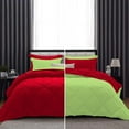 thumbnail image 1 of D.N.G. BEDDINGS 1 Piece Luxury Reversible Diamond Pattern Comforter Premium Super Soft, All Season 800 TC, 100% Egyptian Cotton Twin/Twin XL Size Sage/Red Solid Color, 1 of 7