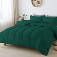 thumbnail image 1 of D.N.G. BEDDINGS 1 Piece Luxury Straight Line Pattern Comforter, Premium Super Soft, 800 Thread Count, 100% Egyptian Cotton, Oversized Super King Size Teal Green Solid Color, 1 of 6