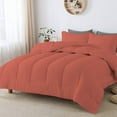 thumbnail image 1 of D.N.G. BEDDINGS 1 Piece Luxury Straight Line Pattern Comforter, Premium Super Soft, 800 Thread Count, 100% Egyptian Cotton, Twin/Twin XL Size Brick Red Solid Color, 1 of 6