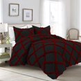 thumbnail image 1 of 1 Piece Luxury Two Tone Diamond Ruffle Pattern Comforter Super Soft All Season 800 Thread Count, 100% Egyptian Cotton, Super King Size Burgundy/Black Solid Color, 1 of 4