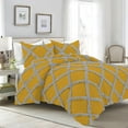 thumbnail image 1 of 1 Piece Luxury Two Tone Diamond Ruffle Pattern Comforter Super Soft, All Season 800 Thread Count, 100% Egyptian Cotton, Super King Size Gold-Silver Color, 1 of 4