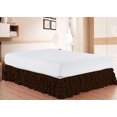 thumbnail image 1 of D.N.G. BEDDINGS 1 Piece Multi Ruffle Bed Skirt, 10 Inch Deep Pocket, 800 Thread Cotton 100% Egyptian Cotton, Full Size (54" x 75") Inch, Solid Chocolate, 1 of 2