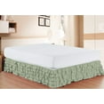 thumbnail image 1 of D.N.G. BEDDINGS 1 Piece Multi Ruffle Bed Skirt, 10 Inch Deep Pocket, 800 Thread Cotton 100% Egyptian Cotton, Olympic Queen Size (66" x 80") Inch, Solid Light Sage, 1 of 2