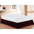 thumbnail image 1 of D.N.G. BEDDINGS 1 Piece Multi Ruffle Bed Skirt, 10 Inch Deep Pocket, 800 Thread Cotton 100% Egyptian Cotton, Twin XL Size (39" x 80") Inch, Solid Wine, 1 of 2