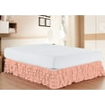 thumbnail image 1 of D.N.G. BEDDINGS 1 Piece Multi Ruffle Bed Skirt, 12 Inch Deep Pocket, 800 Thread Cotton 100% Egyptian Cotton, California King Size (72" x 84") Inch, Solid Peach, 1 of 2
