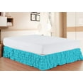 thumbnail image 1 of D.N.G. BEDDINGS 1 Piece Multi Ruffle Bed Skirt, 12 Inch Deep Pocket, 800 Thread Cotton 100% Egyptian Cotton, King Size (76" x 80") Inch, Solid Turquoise Blue, 1 of 2
