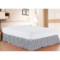 thumbnail image 1 of D.N.G. BEDDINGS 1 Piece Multi Ruffle Bed Skirt, 12 Inch Deep Pocket, 800 Thread Cotton 100% Egyptian Cotton, Olympic Queen Size (66" x 80") Inch, Solid Silver, 1 of 2
