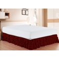 thumbnail image 1 of D.N.G. BEDDINGS 1 Piece Multi Ruffle Bed Skirt, 12 Inch Deep Pocket, 800 Thread Cotton 100% Egyptian Cotton, Twin XL Size (39" x 80") Inch, Solid Burgundy, 1 of 2