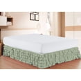 thumbnail image 1 of D.N.G. BEDDINGS 1 Piece Multi Ruffle Bed Skirt, 24 Inch Deep Pocket, 800 Thread Cotton 100% Egyptian Cotton, California King Size (72" x 84") Inch, Solid Light Sage, 1 of 2