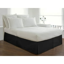 D.N.G. BEDDINGS 1 Piece Split Corner Tailored Bed Skirt, 10 Inch Deep Pocket, 800 Thread Cotton 100% Egyptian Cotton, Twin XL Size (39" x 80") Inch, Solid Black