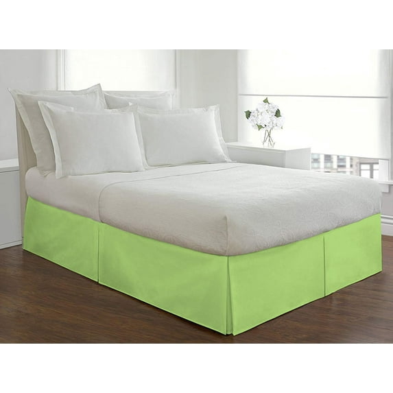 D.N.G. BEDDINGS 1 Piece Split Corner Tailored Bed Skirt, 21 Inch Deep Pocket, 800 Thread Cotton 100% Egyptian Cotton, Twin XL Size (39" x 80") Inch, Solid Sage