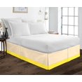 thumbnail image 1 of D.N.G. BEDDINGS 1 Piece Split Corner Two Tone Tailored Bed Skirt, California King Size 10 Inch Deep Pocket, 800 Thread Count, 100% Egyptian Cotton, Solid Ivory/Yellow Color., 1 of 3