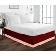 thumbnail image 1 of D.N.G. BEDDINGS 1 Piece Split Corner Two Tone Tailored Bed Skirt, California King Size 12 Inch Deep Pocket, 800 Thread Count, 100% Egyptian Cotton, Solid Burgundy/Peach Color., 1 of 3