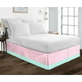 thumbnail image 1 of D.N.G. BEDDINGS 1 Piece Split Corner Two Tone Tailored Bed Skirt, California King Size 26 Inch Deep Pocket, 800 Thread Count, 100% Egyptian Cotton, Solid Light Pink/Aqua Blue Color., 1 of 3
