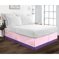 thumbnail image 1 of D.N.G. BEDDINGS 1 Piece Split Corner Two Tone Tailored Bed Skirt, California King Size 8 Inch Deep Pocket, 800 Thread Count, 100% Egyptian Cotton, Solid Light Pink/Purple Color., 1 of 3