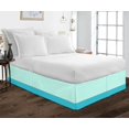 thumbnail image 1 of D.N.G. BEDDINGS 1 Piece Split Corner Two Tone Tailored Bed Skirt, Full Size 10 Inch Deep Pocket, 800 Thread Count, 100% Egyptian Cotton, Solid Aqua Blue/Turquoise Blue Color., 1 of 3