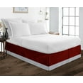 thumbnail image 1 of D.N.G. BEDDINGS 1 Piece Split Corner Two Tone Tailored Bed Skirt, Full Size 10 Inch Deep Pocket, 800 Thread Count, 100% Egyptian Cotton, Solid Burgundy/Silver Color., 1 of 3