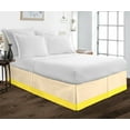 thumbnail image 1 of D.N.G. BEDDINGS 1 Piece Split Corner Two Tone Tailored Bed Skirt, Full Size 10 Inch Deep Pocket, 800 Thread Count, 100% Egyptian Cotton, Solid Ivory/Yellow Color., 1 of 3