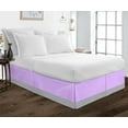 thumbnail image 1 of D.N.G. BEDDINGS 1 Piece Split Corner Two Tone Tailored Bed Skirt, Full Size 15 Inch Deep Pocket, 800 Thread Count, 100% Egyptian Cotton, Solid Lilac/Silver Color., 1 of 3
