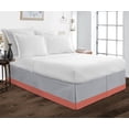thumbnail image 1 of D.N.G. BEDDINGS 1 Piece Split Corner Two Tone Tailored Bed Skirt, Full Size 26 Inch Deep Pocket, 800 Thread Count, 100% Egyptian Cotton, Solid Silver/Brick Red Color., 1 of 3