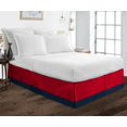 thumbnail image 1 of D.N.G. BEDDINGS 1 Piece Split Corner Two Tone Tailored Bed Skirt, King Size 10 Inch Deep Pocket, 800 Thread Count, 100% Egyptian Cotton, Solid Red/Navy Color., 1 of 3