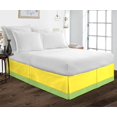 thumbnail image 1 of D.N.G. BEDDINGS 1 Piece Split Corner Two Tone Tailored Bed Skirt, King Size 10 Inch Deep Pocket, 800 Thread Count, 100% Egyptian Cotton, Solid Yellow/Sage Color., 1 of 3