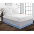 thumbnail image 1 of D.N.G. BEDDINGS 1 Piece Split Corner Two Tone Tailored Bed Skirt, King Size 24 Inch Deep Pocket, 800 Thread Count, 100% Egyptian Cotton, Solid Silver/Medium Blue Color., 1 of 3
