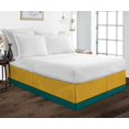 thumbnail image 1 of D.N.G. BEDDINGS 1 Piece Split Corner Two Tone Tailored Bed Skirt, King Size 8 Inch Deep Pocket, 800 Thread Count, 100% Egyptian Cotton, Solid Gold/Teal Color., 1 of 3